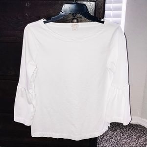 J.Crew White Bell Sleeve Blouse
